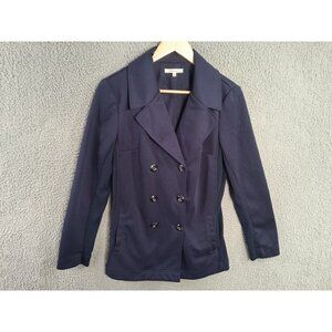41 Hawthorn Stretch Button Blazer Sz Small Long Sleeve Navy Blue Collared